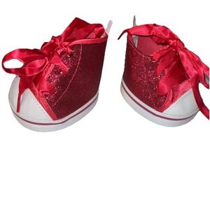 Build A Bear Workshop Hi-Top Hot Pink Glitter Tennis Shoes